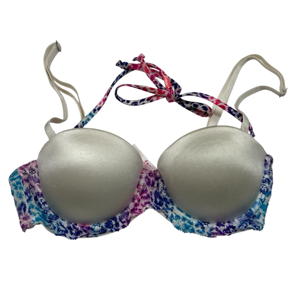 PINK Victorias Secret Multi-Way Push-Up bra Sz 32B Multicolor Cheetah Print
